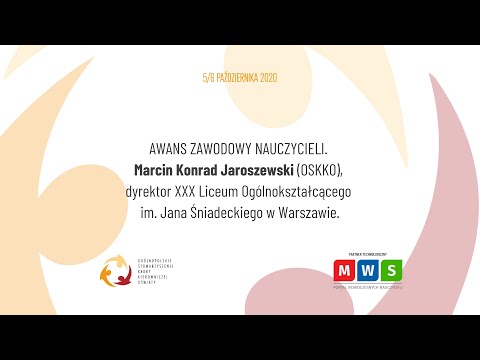 AWANS ZAWODOWY NAUCZYCIELI. Marcin Konrad Jaroszewski, OSKKO