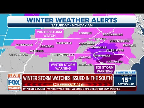 Winter Storm, Ice Storm Warnings Now Issued In Southeast Ahead Of Winter Storm